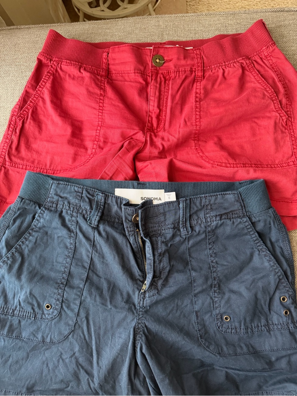 Sonoma Navy and Red Casual Cotton Shorts Set